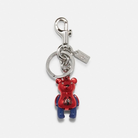 COACH MARVEL SPIDER MAN BEAR BAG CHARM NWT - Picture 1 of 2